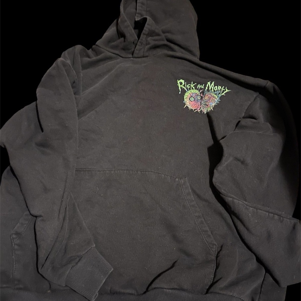 Bershka Black Rick and Morty Loose Fit Hoodie